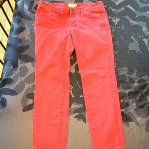 Vineyard Vines Hot Pink Cotton Blend Skinny Ankle Cropped Pants 10